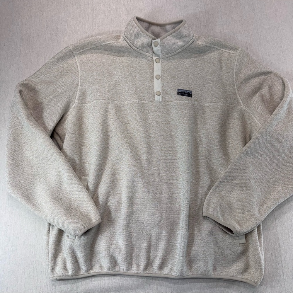Eddie Bauer Men's Sweater Fleece Pullover 1/4 Snap Pullover Size XXL Tan